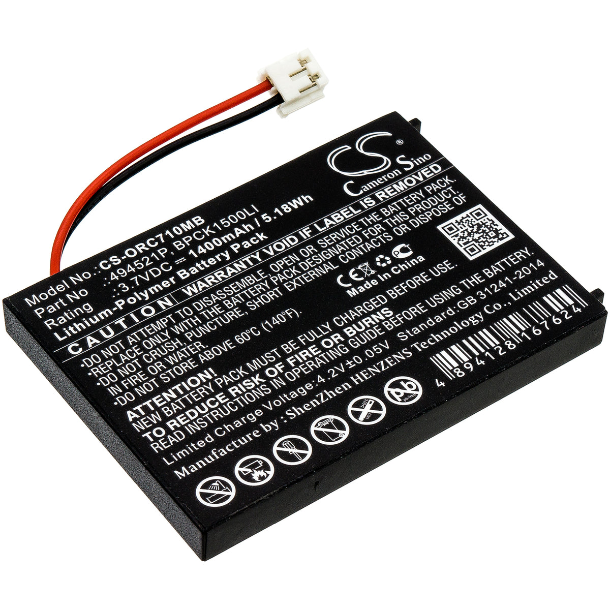 Ersatzakku CS-ORC710MB für Audioline Watch & Care V120, V130, V131, V132, V150