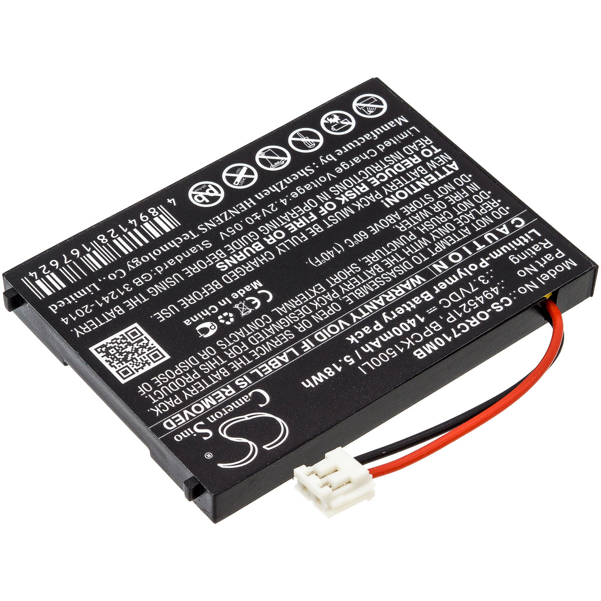 Ersatzakku CS-ORC710MB für Audioline Watch & Care – Rückseite