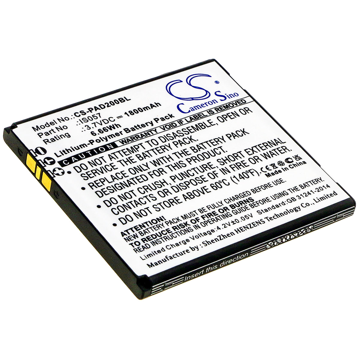 Ersatzakku CS-PAD200BL für Angelcare AC320, AC327, AC337, AC527